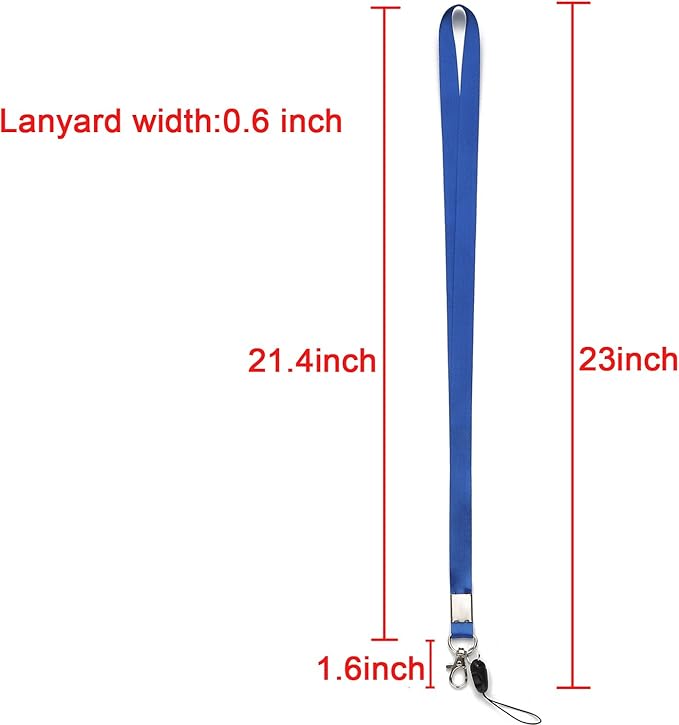 YOUOWO 10 Pack Neck Lanyard,Office Nylon Blue Lanyards with J-Hook,For Badge Holders,ID Name Badges,Keys,Phone,USB,Stick,Whistles