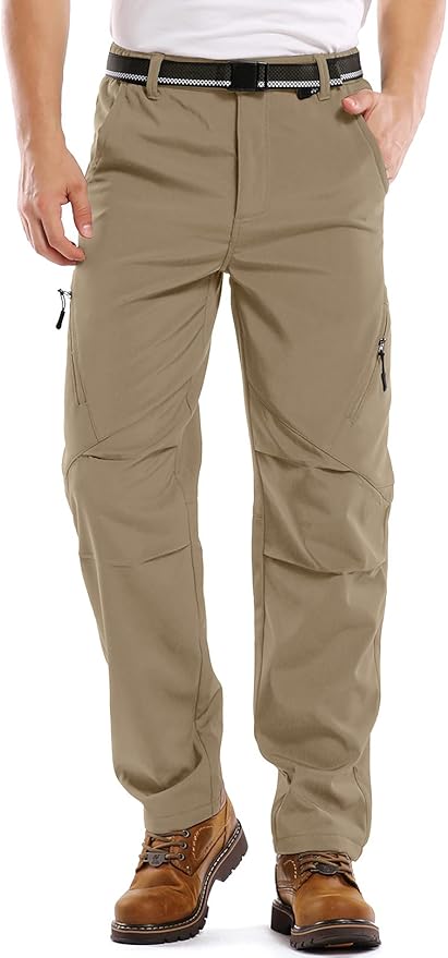 Jessie Kidden Mens Waterproof Hiking Pants, Outdoor Snow Ski Fishing Fleece Lined Insulated Soft Shell Winter Pants