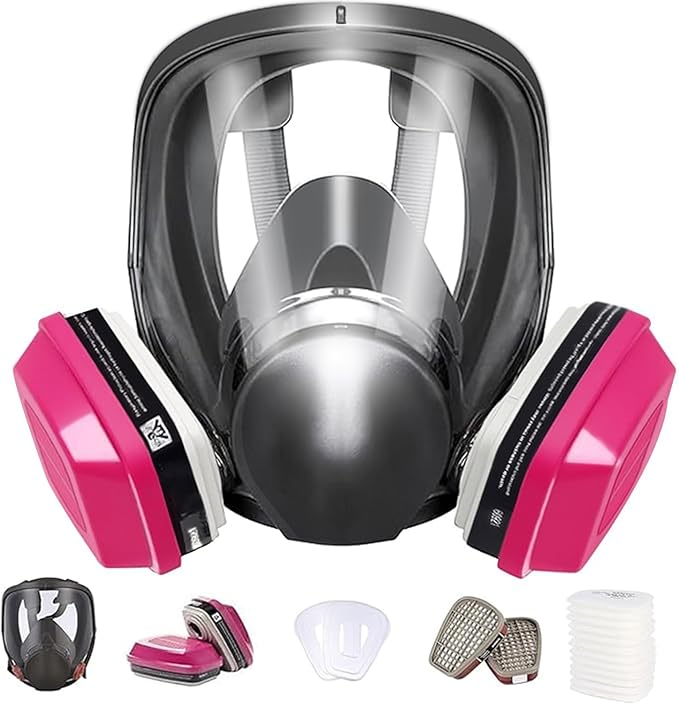 Respirator Mask with Filters, Welding Respirator Paint Mask Reusable Gas Mask Full Face Respirator
