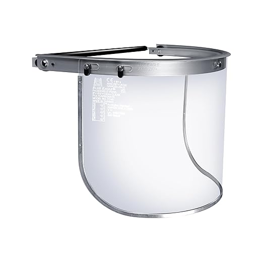 Blue Eagle Aluminum Face Shield Adapter for Full-Brim Hard Hat | Visor Bracket | Silver Color | with 1 Free Replacement High Impact Visor