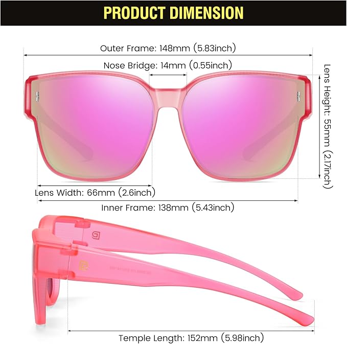 DUCO Fit Over Sunglasses for Men Women Wear Over Glasses Retro Wrap Around Polarized Sun Glasses UV400 Protection DC8981