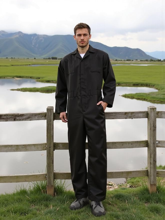 MCJC Coveralls for Men Adult Blue Jumpsuit Coveralls Mechanic Work Uniform Halloween Horror Killer Costume