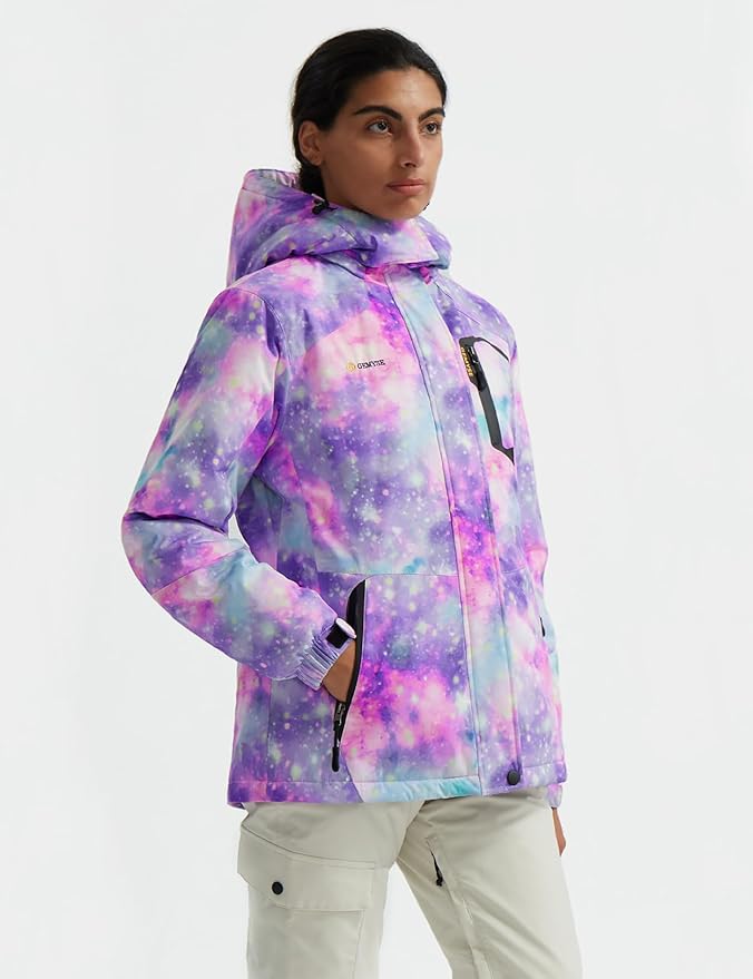 GEMYSE Women's Ski Snow Jacket Warm Winter Waterproof Coat Snowboard Rain Jacket Hooded Windproof Windbreaker