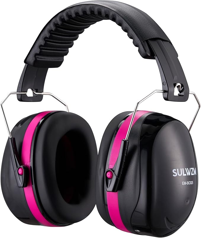 Hearing Protection Ear Muffs,NRR 28db Noise Cancelling for Shooting, Mowing, Construction,Rose