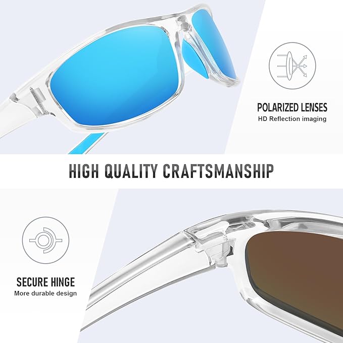 Sports Polarized Sunglasses for Men Women Wrap Around Sun Glasses Fishing Cycling Driving Running UV Protection