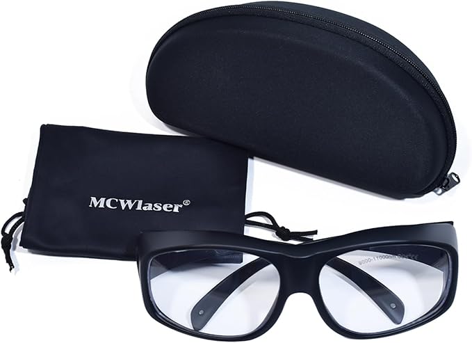 MCWlaser CO2 Laser Safety Glasses 9000-11000nm/10600nm Safety Protective Goggles OD 5+ Laser Eye Protection Glasses for CO2 Laser Cutting and Engraving