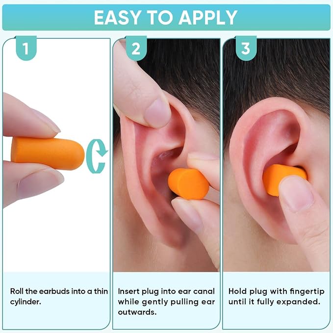 TICONN 20 Pairs Ear Plugs, 32dB Noise Reduction Earplugs for Sleeping Hearing Protection Travel Study Concentration Construction Site (20 Pairs)