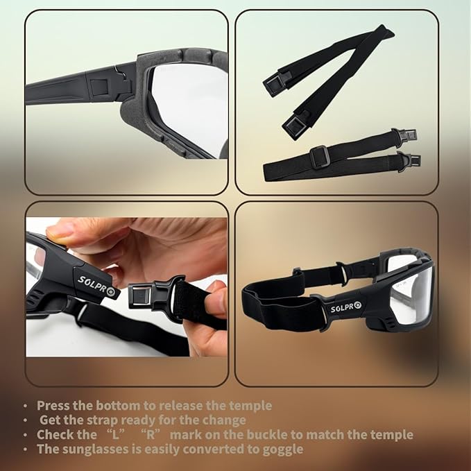 Anti-Fog Safety Motorcycle Riding Sunglasses Foam padded Goggle, Dustproof, Windproof, Hunting, Hiking, Golfing