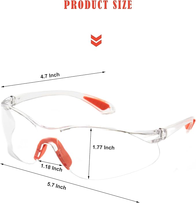8 Pack Safety Glasses Anti Fog Scratch Safety Clear Lenses Eye Protection working Glasses Protective Equipment Security Eyewear for Welding Outdoor Construction Laboratory Chemicals