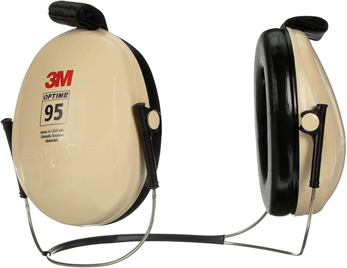3M PELTOR Hearing Protection Optime 95 Earmuffs, Adjustable Earcups, E-A-Rfit Compatible, Stainless Steel