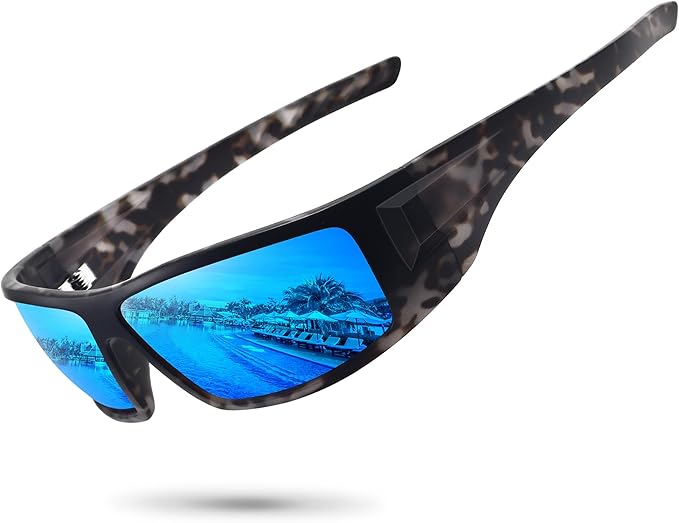 Polarized Sports Sunglasses for Men Women Unbreakable Frame Cycling Fishing Wrap Around Sunglasses UV400 Protection