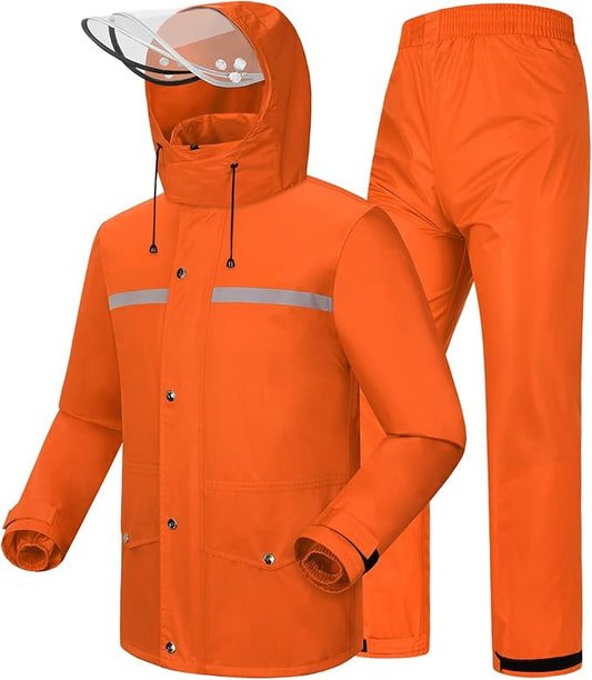 iCreek Rain Suit Waterproof Jacket and Trouser Suit Raincoat for Men and Women Outdoor All-Sport Breathable Anti-storm