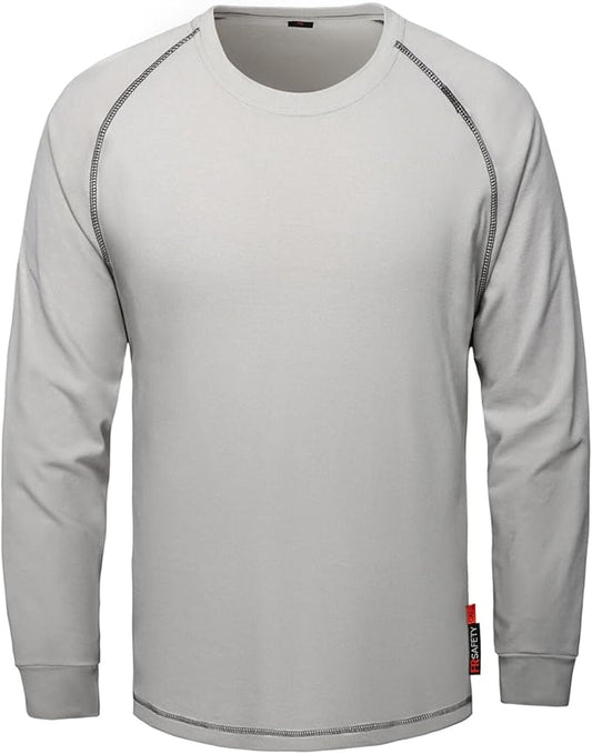 SKSAFETY FR Shirts for Men Long Sleeve, Welding Shirt 6oz Lightweight High Vis Fire Resistant Flame Retardant Shirt CAT2