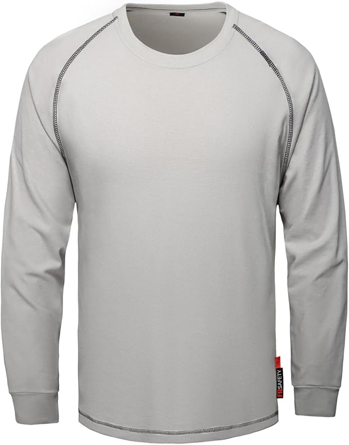 SKSAFETY FR Shirts for Men Long Sleeve, Welding Shirt 6oz Lightweight High Vis Fire Resistant Flame Retardant Shirt CAT2
