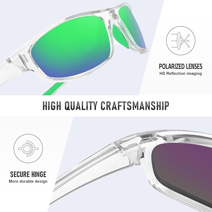 Sports Polarized Sunglasses for Men Women Wrap Around Sun Glasses Fishing Cycling Driving Running UV Protection