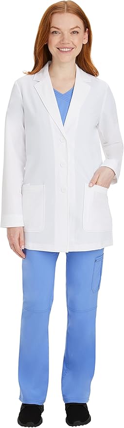 Healing Hands Lab Coat Women 3 Pocket Full Sleeve Mid-Length 5053 Faith The White Coat Minimalist Collection