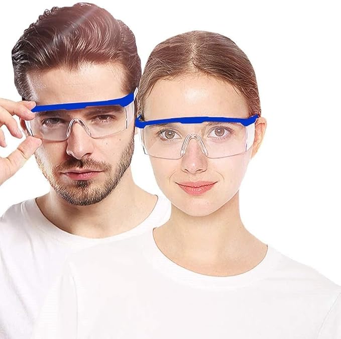 Safety Glasses,MOZEEDA Clear Safety Goggles Eye Protection Adjustable Temples, Anti-fog Lightweight Protective Glasses Eyewear Wide-Vision for Lab