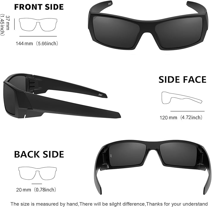 WISTON Z87 Sunglasses Wrap Around Sunglasses for Men Rectangular Safety Glasses UV400 for Sport Working 8231
