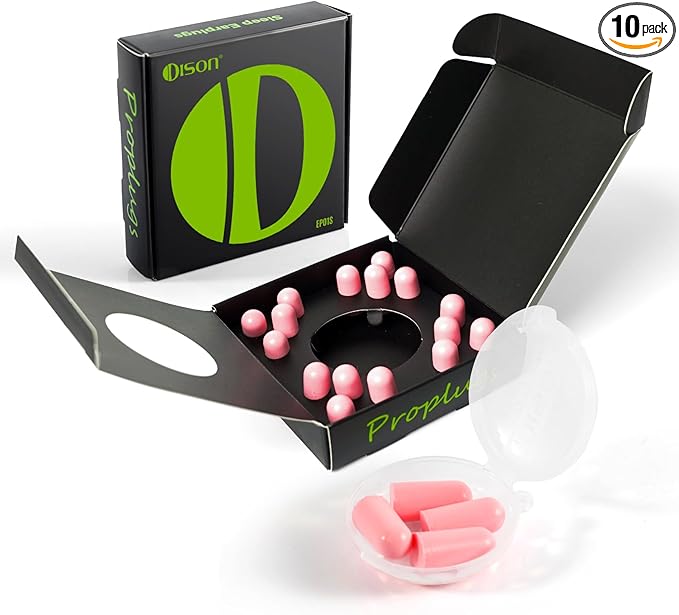 10Pairs Foam Earplugs, Noise Cancelling Ear Plugs for Sleeping Hearing Protection for Shooting Range, Work, Travel,Concert Pink