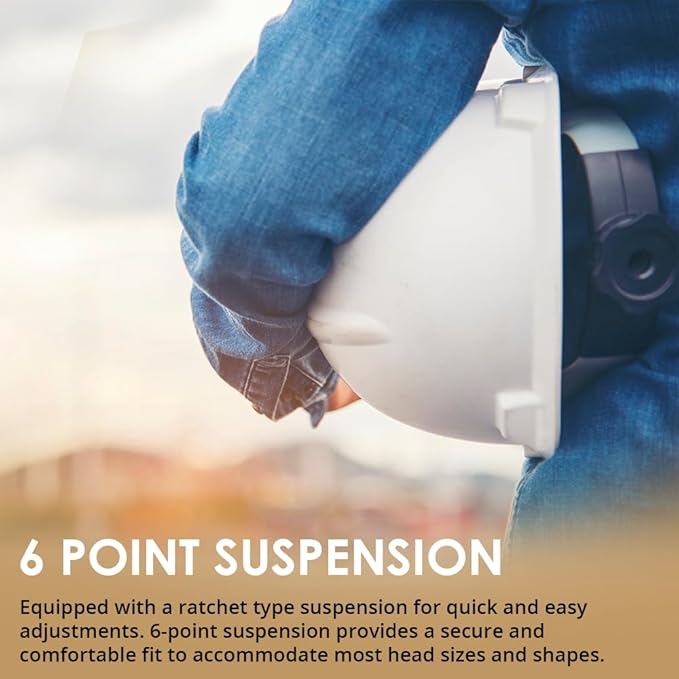 AFP Fiber Full Brim Hard Hat | 6 Point Ratchet Suspension | OSHA & ANSI Rated
