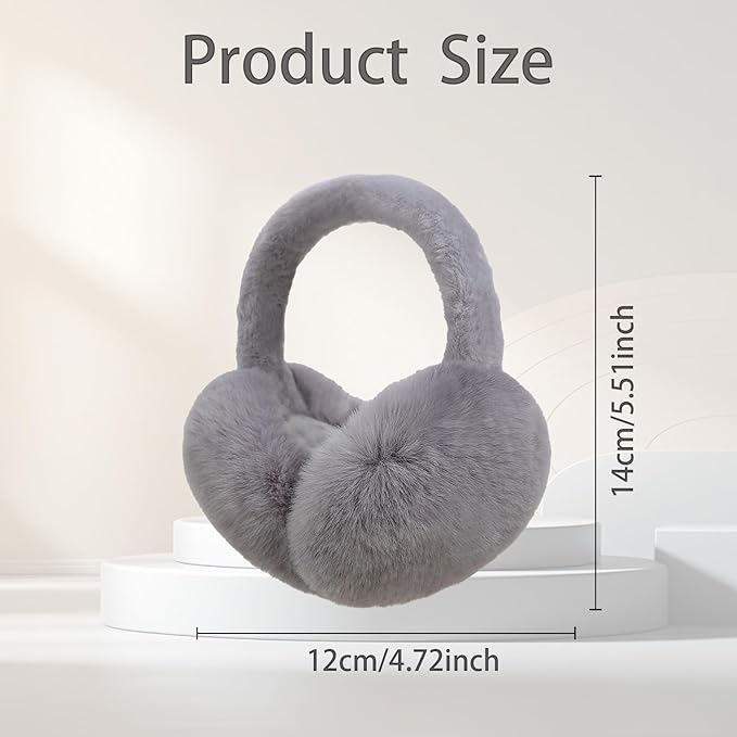Ear Muffs for Winter Women Men, Adjustable Faux Fur Earmuffs, Fluffy Ear Warmers, Foldable Ear Warmer Earmuffs