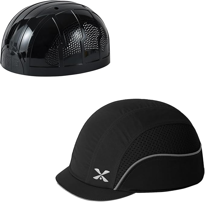 TIHEEN Unisex Safety Bump Cap, Baseball Hat Style with Reflective Stripes Lightweight and Breathable Hard Hat Head Protection Cap
