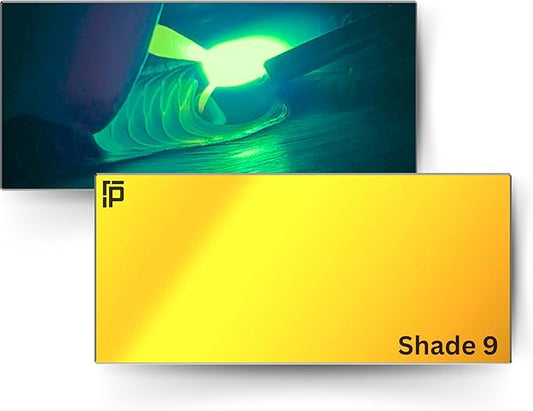 The King | Shade 9 Gold Welding Lens 2x4 1/4 | Aqua Colored Glass Welding Lens | Shade 9 Welding Lens 2x4 1/4, Perfect Size For a Sugar Scoop Welding Hood, or Pancake Welding Hood | Ridge Products