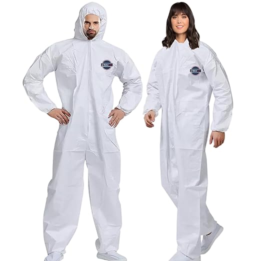 Hazmat Suits Disposable | 1 Pack, 6X-Large | Protective Coveralls with Attached Hood and Boots | Heavy Duty Full Body Painters Suit for Adults - Breathable & Water Resistant | 6XL