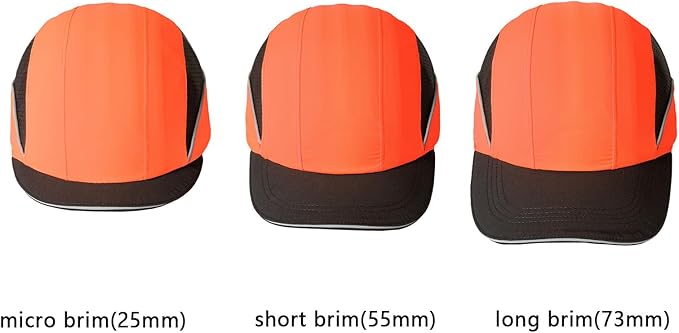 TIHEEN Unisex Safety Bump Cap, Baseball Hat Style with Reflective Stripes Lightweight and Breathable Hard Hat Head Protection Cap