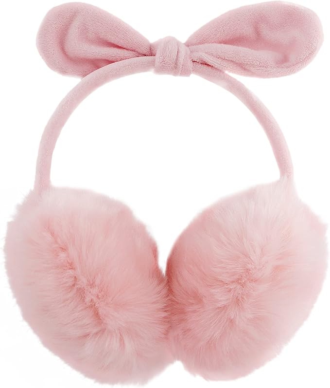POXIMI Women Winter Earmuffs Girl Ski Adjustable Ear Covers for Cute Bow Ear Warmer Outdoor Earmuff Fleece Lining