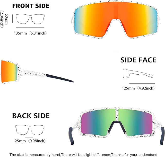 MAXJULI Polarized Sunglasses for Men Women, Windproof Outdoor Sports Cycling Running UV400 Protection Sun Glasses 8121