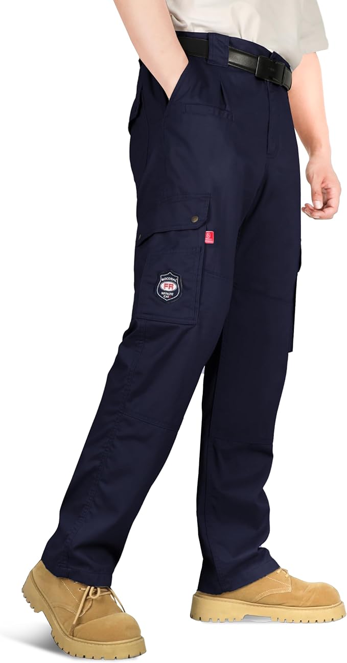 BOCOMAL FR Pants for Men Cargo Flame Resistant Pants(2112&CAT2) 100% C 7.5oz Utility Fire Resistant Pants