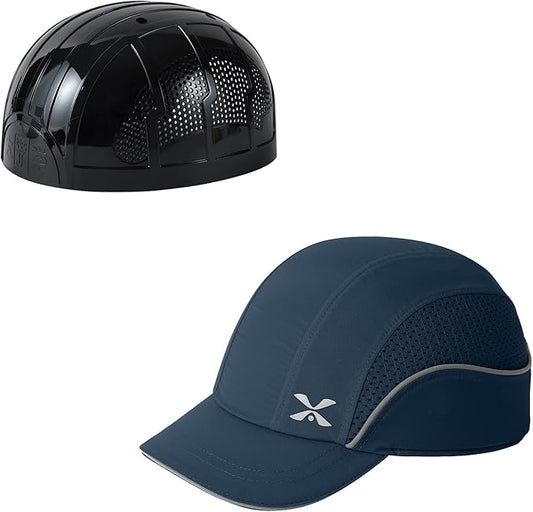 TIHEEN Unisex Safety Bump Cap, Baseball Hat Style with Reflective Stripes Lightweight and Breathable Hard Hat Head Protection Cap