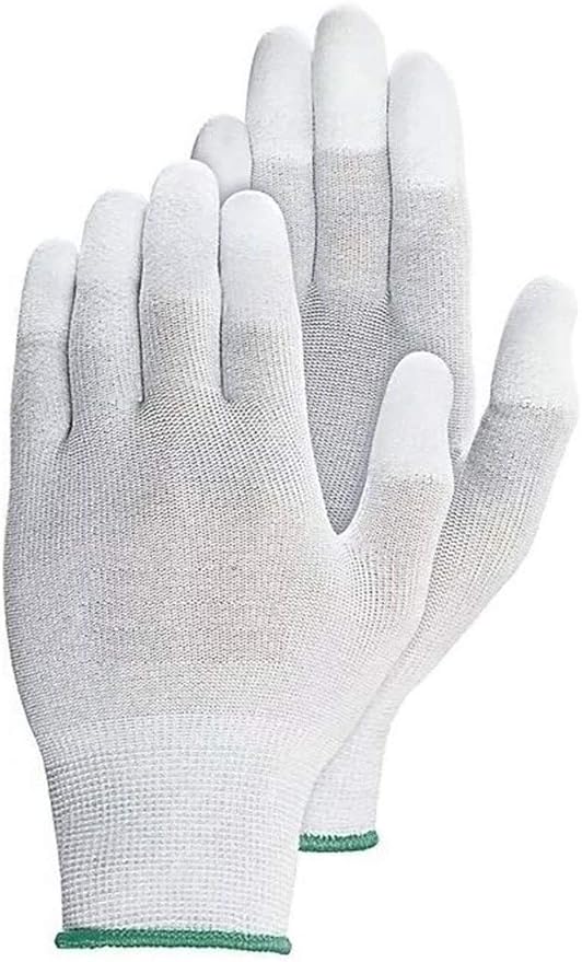 VIPER 10 Pairs Anti Static Gloves, Coated Fingertip Grey Carbon Fibers,13G ESD Safety Work Gloves