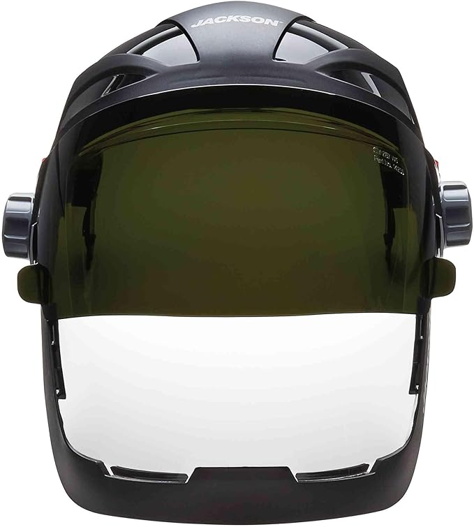 Jackson Safety QUAD 500 Face Shield - Anti-Fog Window with Chin Guard - ANSI Z87.1 & OSHA - (Multiple Styles & Headgears)