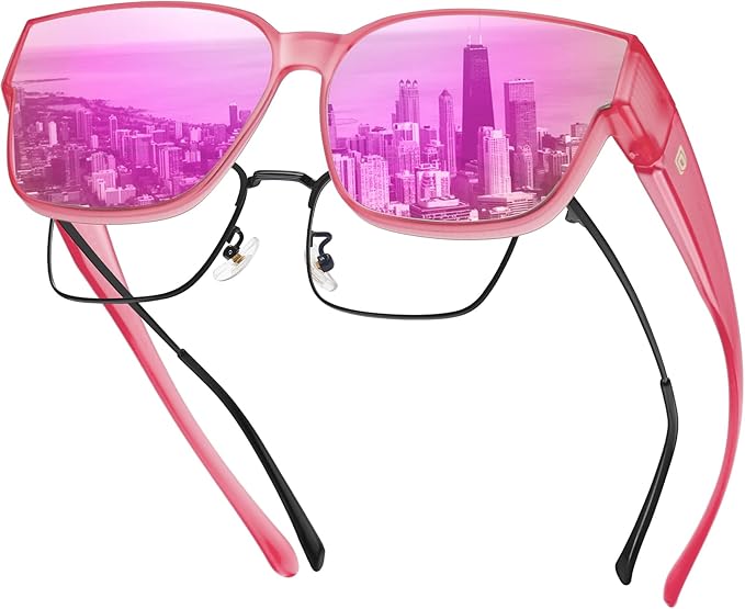 DUCO Fit Over Sunglasses for Men Women Wear Over Glasses Retro Wrap Around Polarized Sun Glasses UV400 Protection DC8981