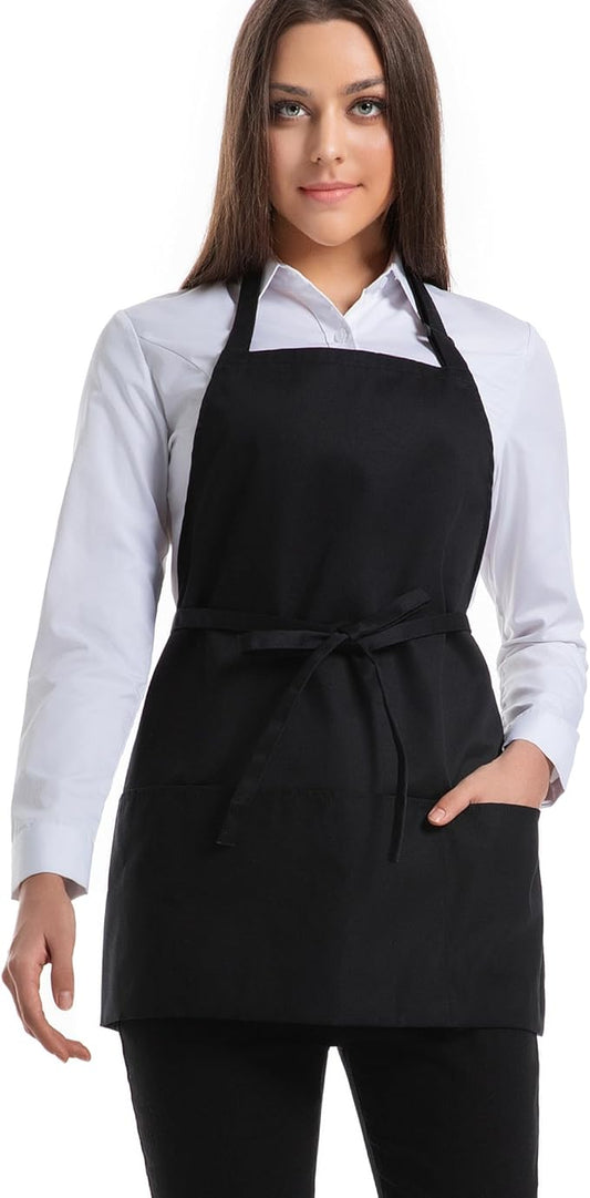 Syntus Chef Apron for Men Women Kitchen Cooking Apron with Pockets, Adjustable Bib Aprons Stain Resistant, 1 Pack
