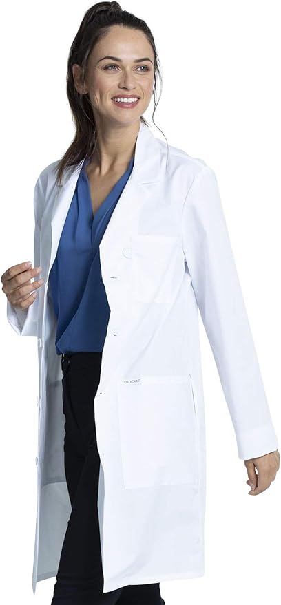Cherokee White Lab Coat for Men or Women with 3 Pockets and Center back length 38" CK460