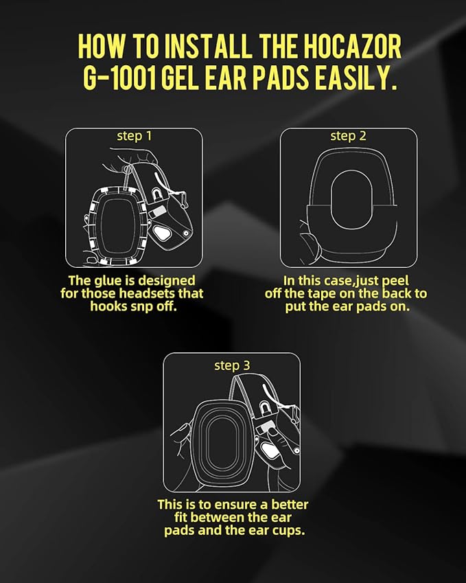 G-1001 Replacement Gel Ear Pads Compatible with Awesafe, Howard Leight Earmuffs, Gucho Ear Protection, Zohan EM054 Hearing Protector Silicone Ear Cushions Hygiene Kit