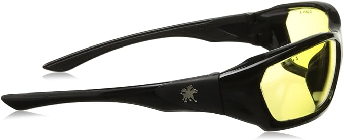 Crews ForceFlex FF124 Safety Glasses Ballisitic Amber Lens and Opaque Black Frame, 1 Pair