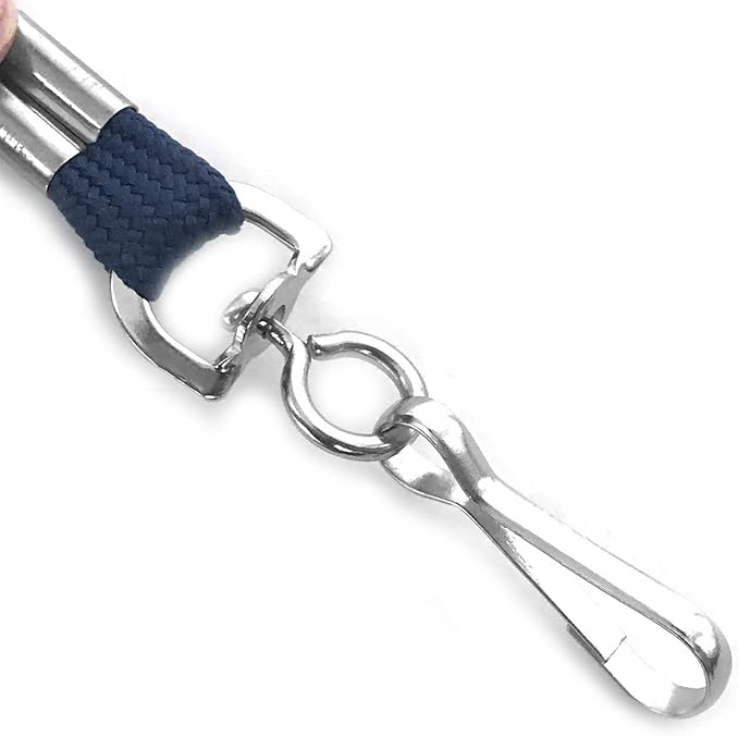 Lanyards 100 Pack Navy Blue Lanyards with Swivel Hook Clips for ID Name Badge Holder (Navy Blue, 100 Pack)
