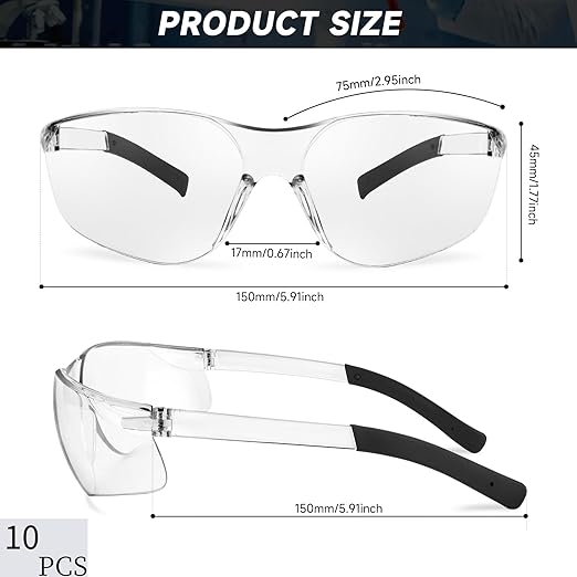 100 Pack Clear Safety Glasses with ANSI Z87.1 Scratch Resistant Eyewear for Women Man Lab Goggles Eye Protection