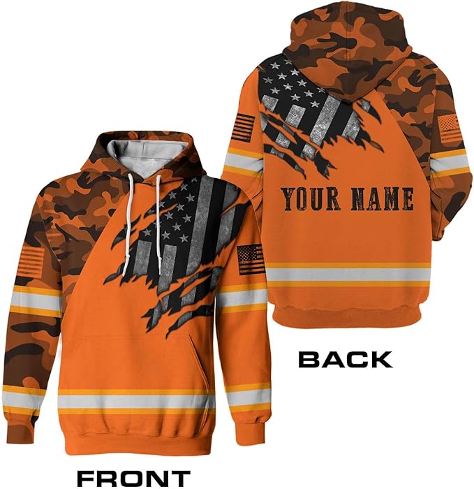 Maddly High Visibility US Flag Collection Safety Workwear Custom Name for Workers, Runners, Truckers, Patriotic