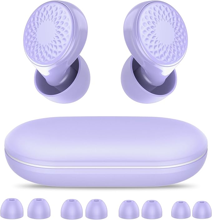 Ear Plugs for Sleeping Noise Cancelling, 45dB for Noise Reduction, Noise-Reducing Earplugs for Sleeping, Concerts, Shooting, Travel, Work, Silicone Hearing Protection Earplugs with Case, Purple