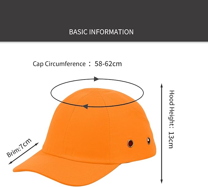 Safety Bump Cap Baseball Hat Style Lightweight Head Protection Cap Breathable Hard Hat for Men Women