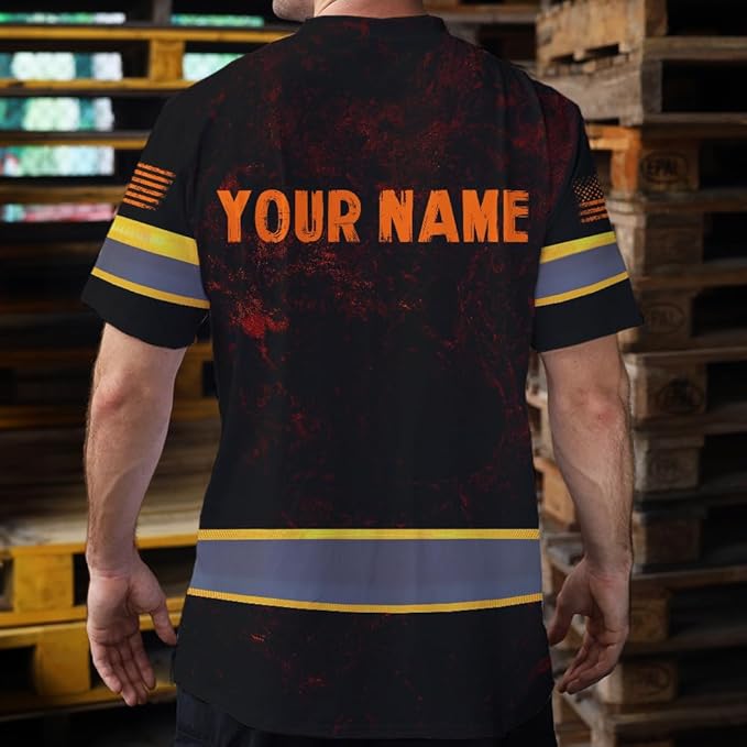 Maddly High Visibility US Flag Collection Safety Workwear Custom Name for Workers, Runners, Truckers, Patriotic