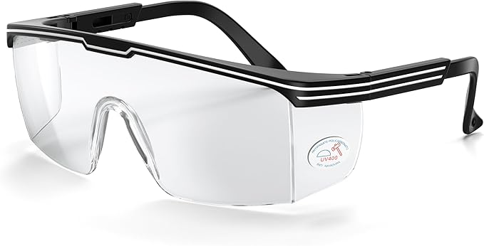 xaegistac Anti-Fog Safety Glasses with Side Shields,UV400 Protective Eyewear,Impact Resistant Safety Goggles for Men Women