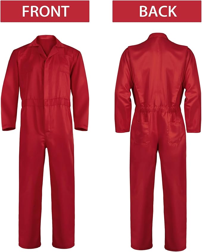 UQJE Coveralls for Men Work Navy Blue Adult Jumpsuit Coveralls Halloween Costume