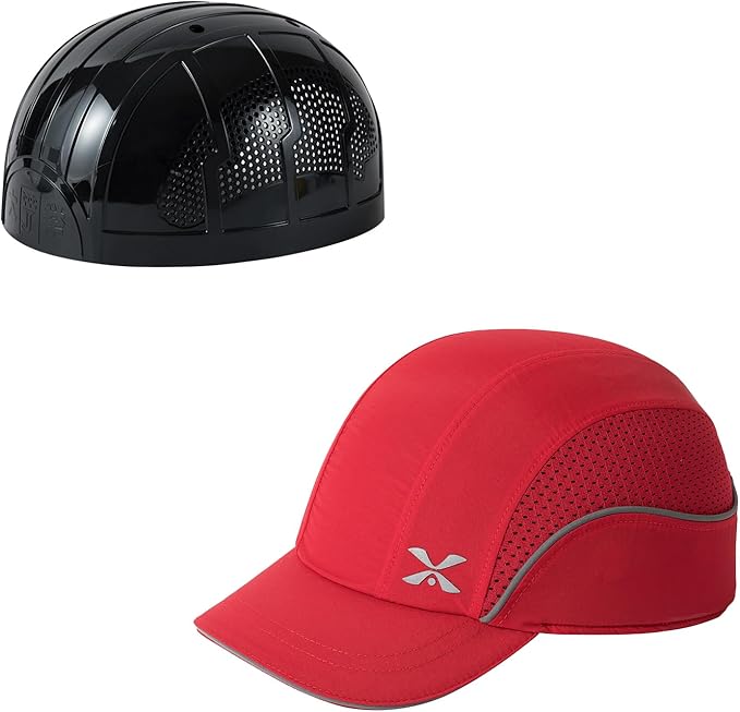 TIHEEN Unisex Safety Bump Cap, Baseball Hat Style with Reflective Stripes Lightweight and Breathable Hard Hat Head Protection Cap