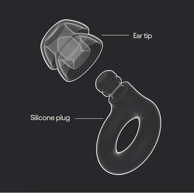 Loop Quiet 2 Plus Ear Plugs with Double Tips – Ultra-Comfy Reusable Earplugs for Sleep, Focus, Travel, Noise Sensitivity | Flexible Protection | 24 dB (SNR) Noise Reduction + 3 dB with Double Tips
